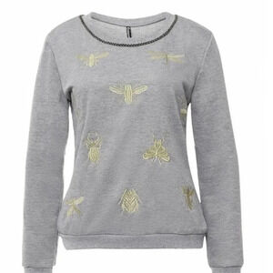 Corazon Women's Top Sweatshirt Shirt Light Grey Size L NWT